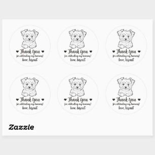 Custom Morkie Dog Wedding Favour Stickers