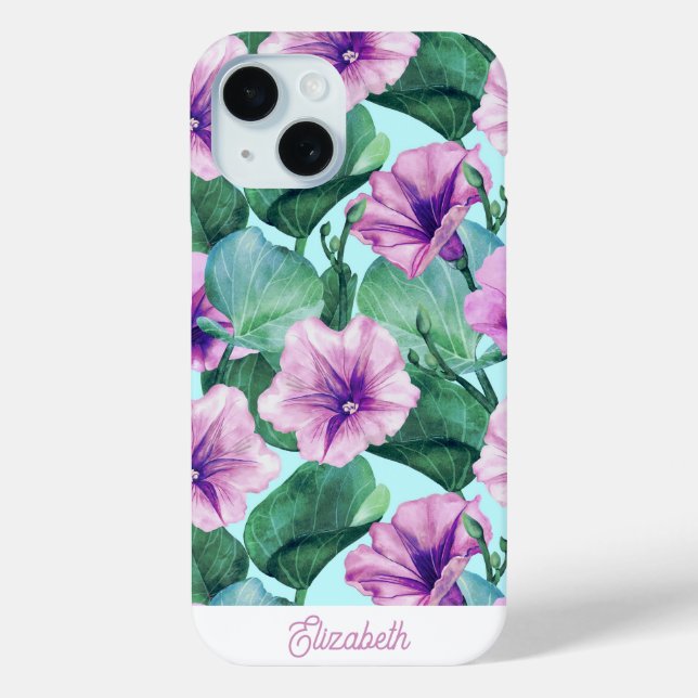 Custom Morning Glory Retro Floral Case-Mate iPhone Case (Back)