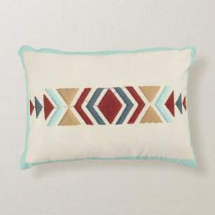 Custom Moroccan Geometric Embroidery Pattern Art Accent Pillow