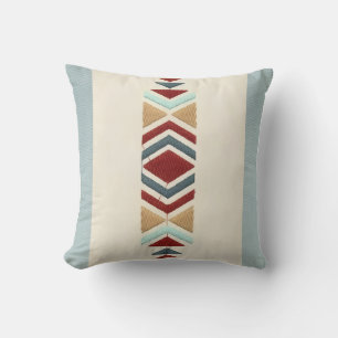 Custom Moroccan Geometric Embroidery Pattern Art Throw Pillow