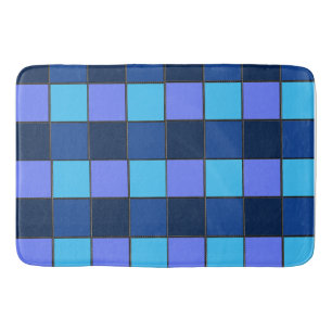 Custom  Mosaic Tile & Pixel Grid Pattern Bath Mat