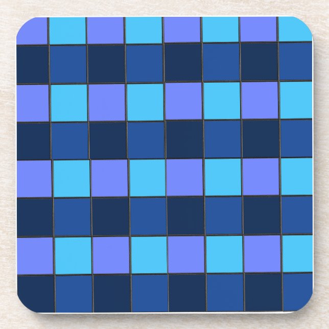 Custom  Mosaic Tile & Pixel Grid Pattern Coaster (Front)
