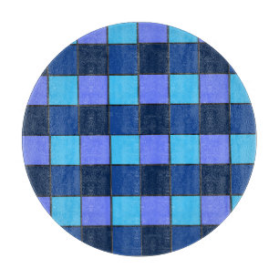 Custom  Mosaic Tile & Pixel Grid Pattern Cutting Board