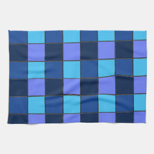 Custom  Mosaic Tile & Pixel Grid Pattern Kitchen Towel
