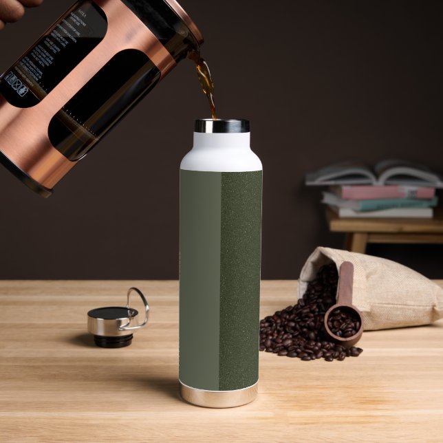 Custom Moss Green Duo Texture Water Bottle (Coffee)