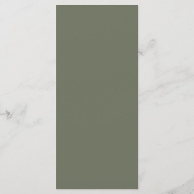 Custom Moss Green Flat Menu (Front)
