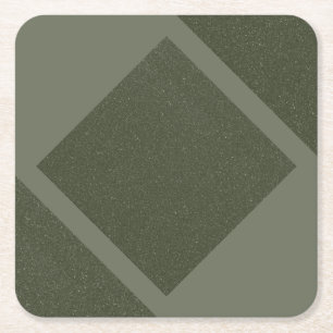Custom Moss Green Geometric - Paper Coaster