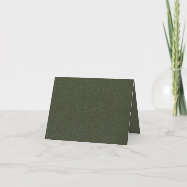 Custom Moss Green Glitter Invitations (Front)