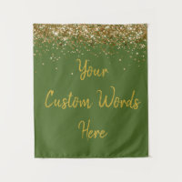 Custom Moss Green Gold Birthday Party Photo Booth