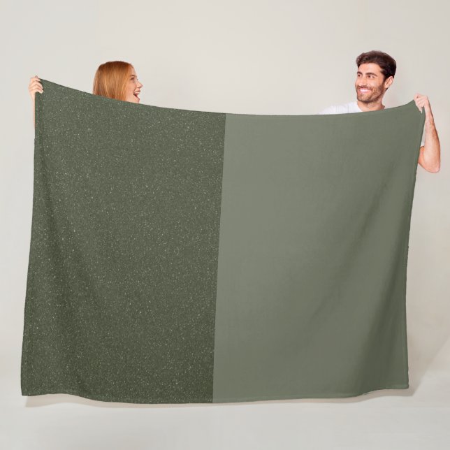 Custom Moss Green Half-Tone Fleece Blanket (In Situ)