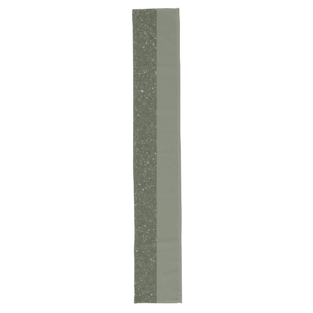 Custom Moss Green Noise Stripe Table Runner (Front)