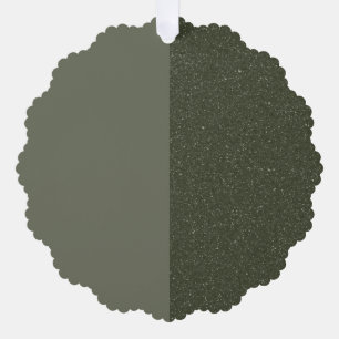 Custom Moss Green Ornament Tag – Matte & Glitter Card