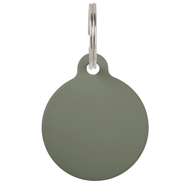 Custom Moss Green Pet Tag – Round (Front)