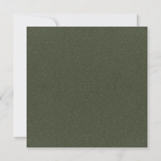 Custom Moss Green Speckle Flat Note Card (Front)