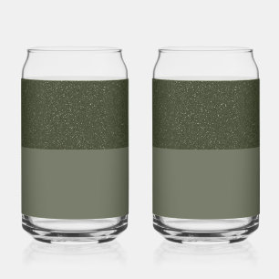 Custom Moss Green Speckled Glasses – Set of 2