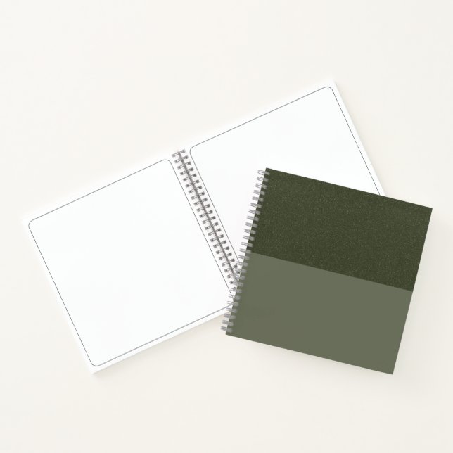 Custom Moss Green Spiral Notebook – Dual Texture (Inside)
