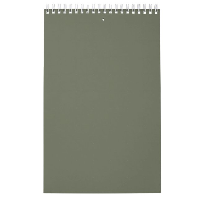 Custom Moss Green Spiral Wall Calendar (Cover)