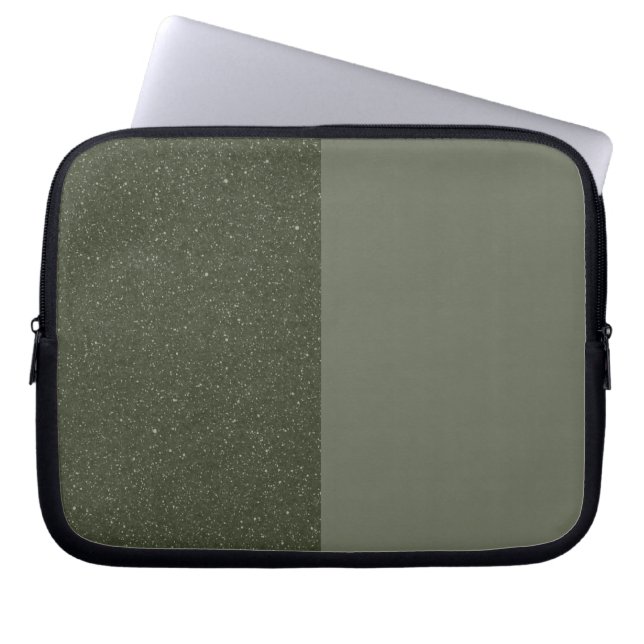 Custom Moss Green Split Laptop Sleeve (Front)