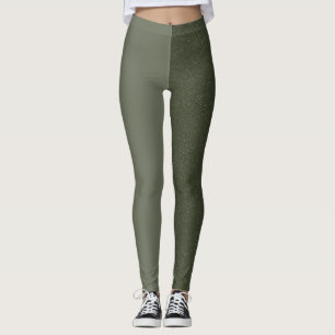 Custom Moss Green Split Leggings (Matte + Grain)