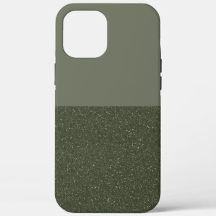 Custom Moss Green Split Texture iPhone Case