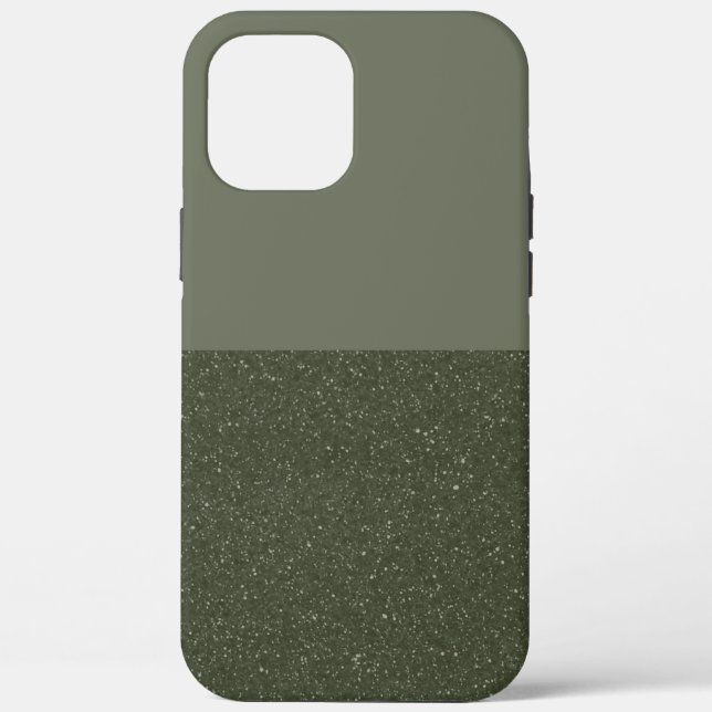 Custom Moss Green Split Texture iPhone Case (Back)