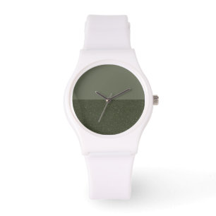 Custom Moss Green Split Watch – Modern Minimalist