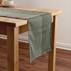 Custom Moss Green Table Runner – Noise Detail