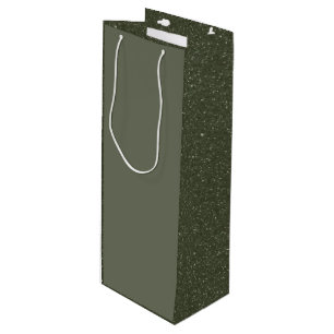 Custom Moss Wine Bag – Matte Front, Sparkle Sides