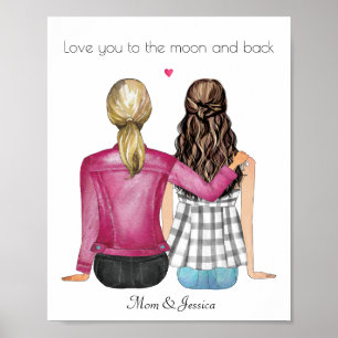 Custom mother day personalized portrait poster