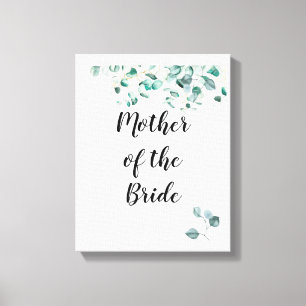 Custom Mother of Bride Groom Dusty Blue Eucalytpus Canvas Print