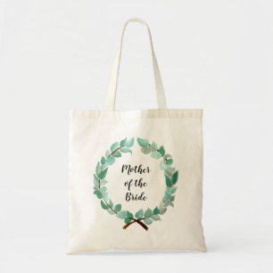 Custom Mother of Bride Groom Dusty Blue Eucalytpus Tote Bag