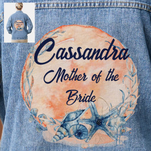 Custom Mother of Bride    Groom Shell Starfish Denim Jacket