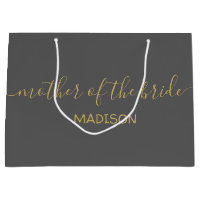 Custom Mother of the Bride Name Gold Script Grey
