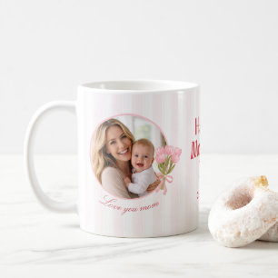 Custom Mother’s Day Circle Photo Love Design Coffee Mug