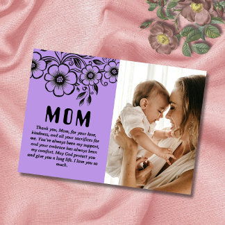 Custom Mother’s Day Gift and Loving Message Holiday Card