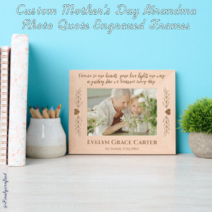 Custom Mother’s Day Grandma Photo Quote Etched Frames
