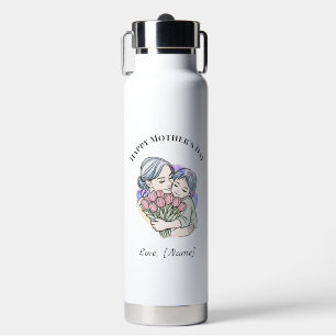 Custom Mother’s Day Mom and Child Water Bottle