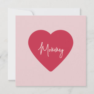 Custom Mother’s Day - Soft Pink & Red Heart    Holiday Card