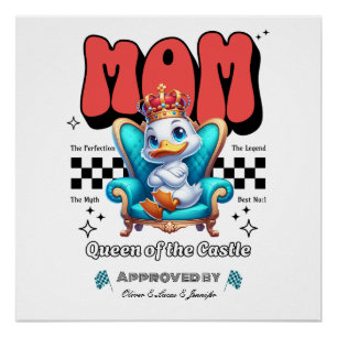 Custom Mothers Day Gift, Cute Mom Duck Poster