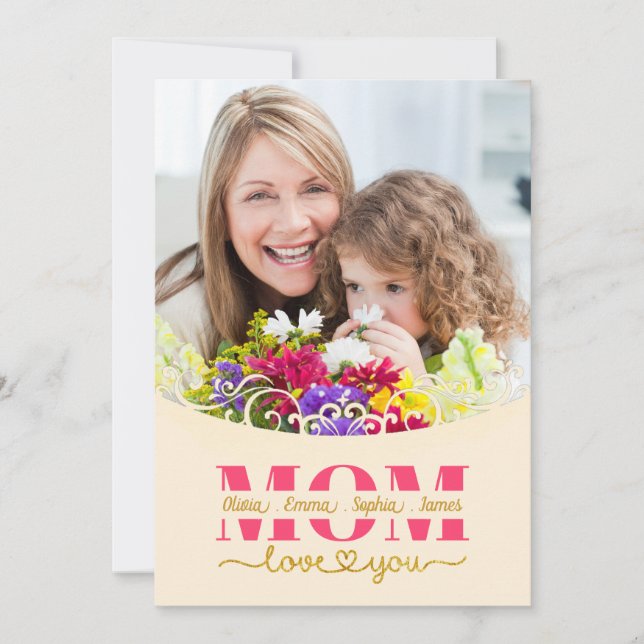 Custom Mother's Day I Photo & Personal Message Card (Front)
