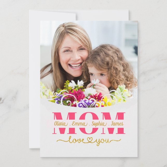Custom Mother's Day I Photo & Personal Message Card (Front)