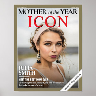 Custom Mothers Day Magazine Cover, Gift for Mom Poster