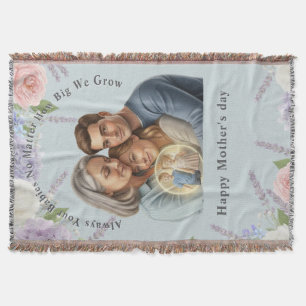 Custom Mother's day photo Always your babies  Throw Blanket