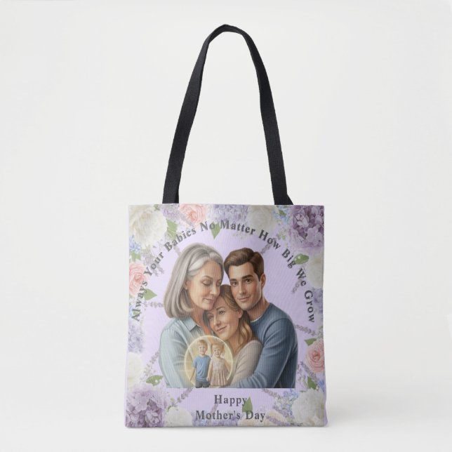 Custom Mother's day photo Always your babies Tote Bag (Front)