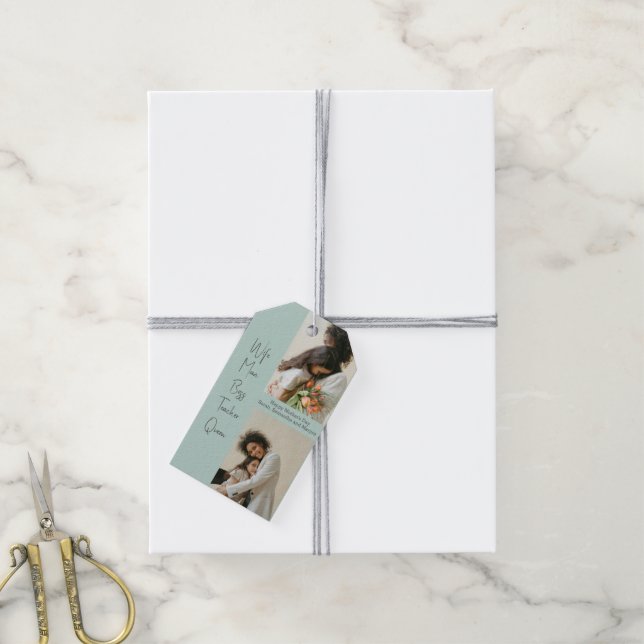 Custom Mother's Day Photo Gift Tag – Personalized  (With Twine)