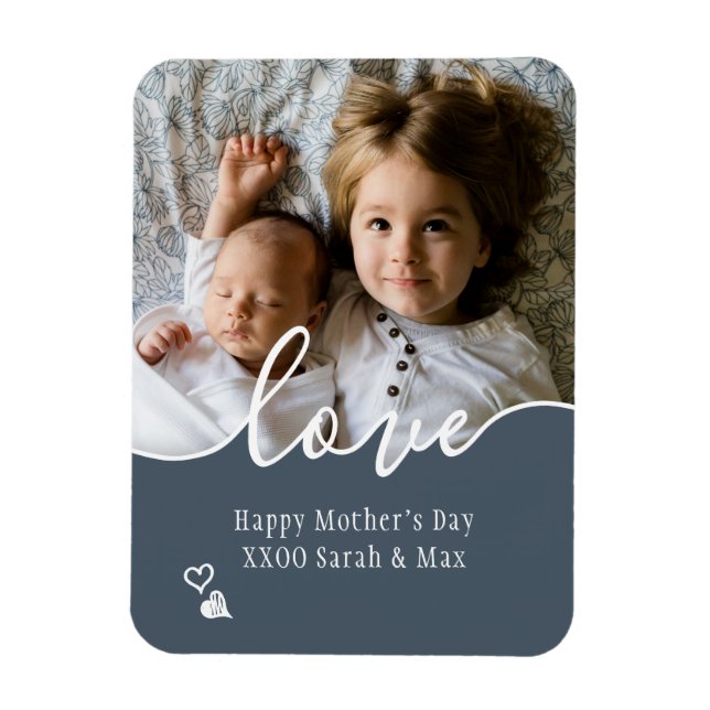 Custom Mother's Day Photo Script Love  Magnet (Vertical)