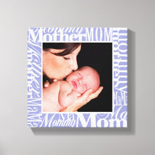 Custom Mother's Day Word Collage Photo Canvas Print