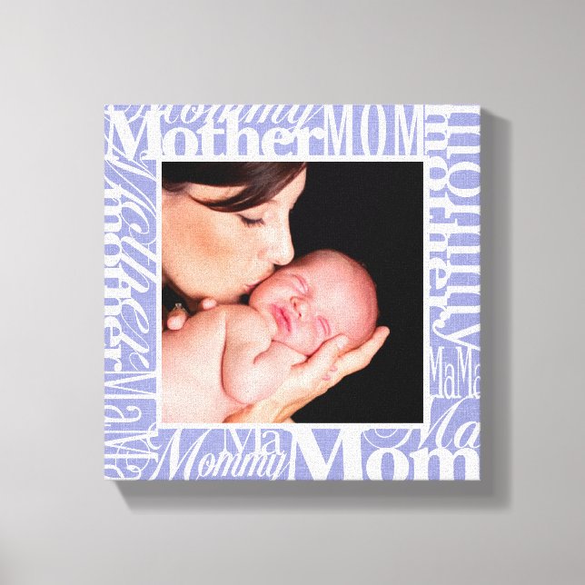 Custom Mother's Day Word Collage Photo Canvas Print (Front)