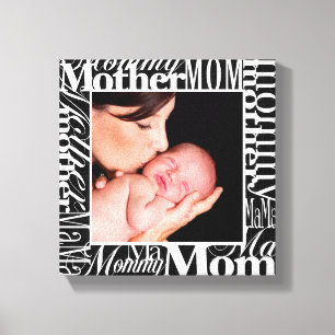 Custom Mother's Day Word Collage Photo Canvas Print