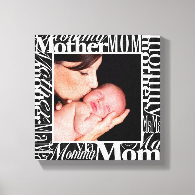 Custom Mother's Day Word Collage Photo Canvas Print (Front)